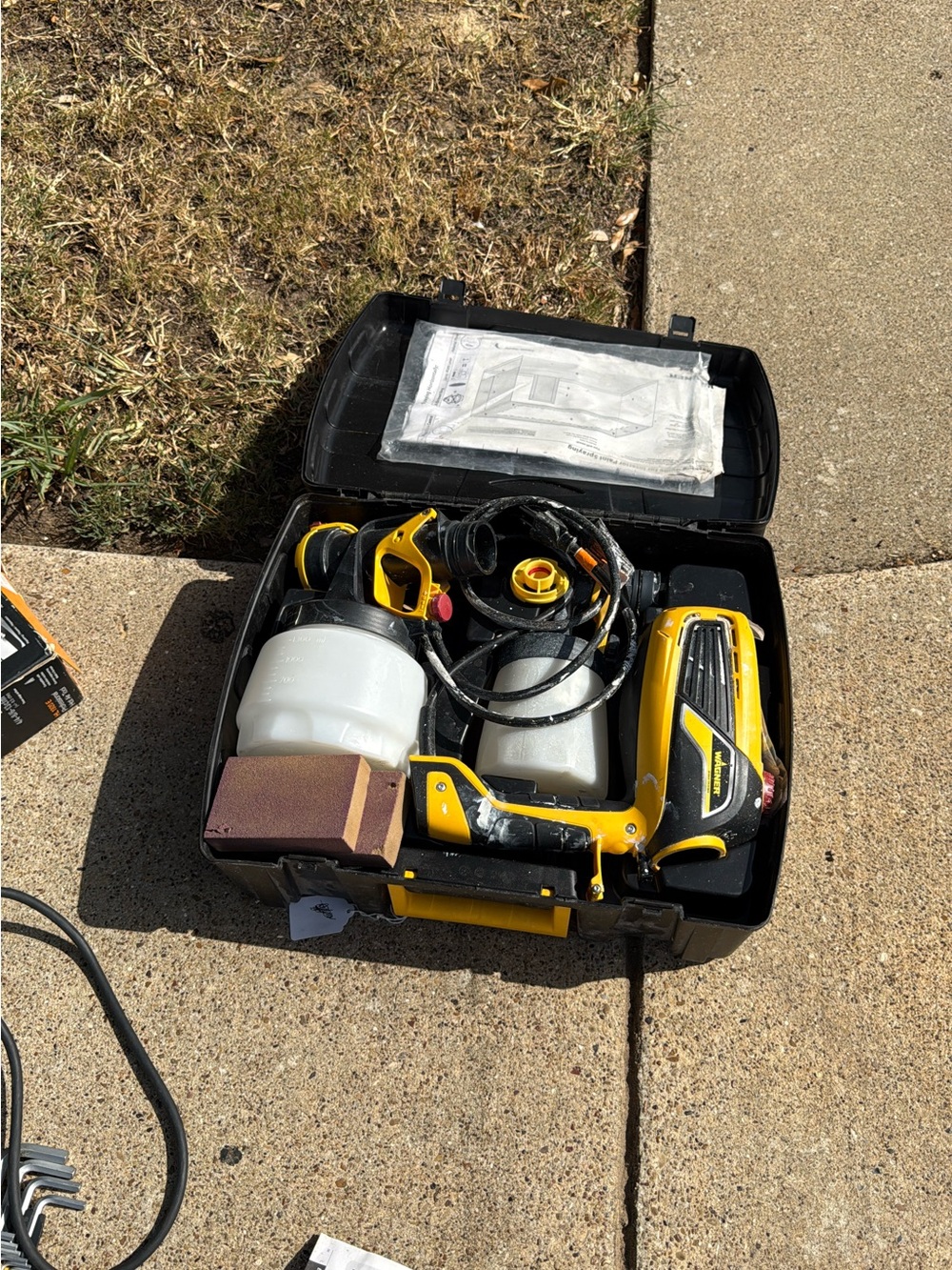 Yellow Handheld Paint Sprayer Kit with Carrying Case